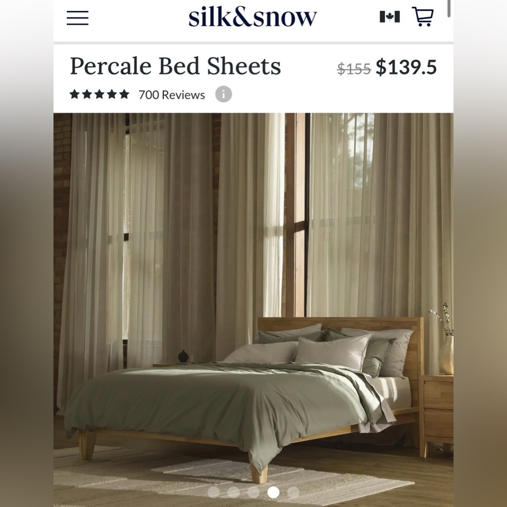 $157.64 Silk&Snow Percale Duvet Cover - Sage, King